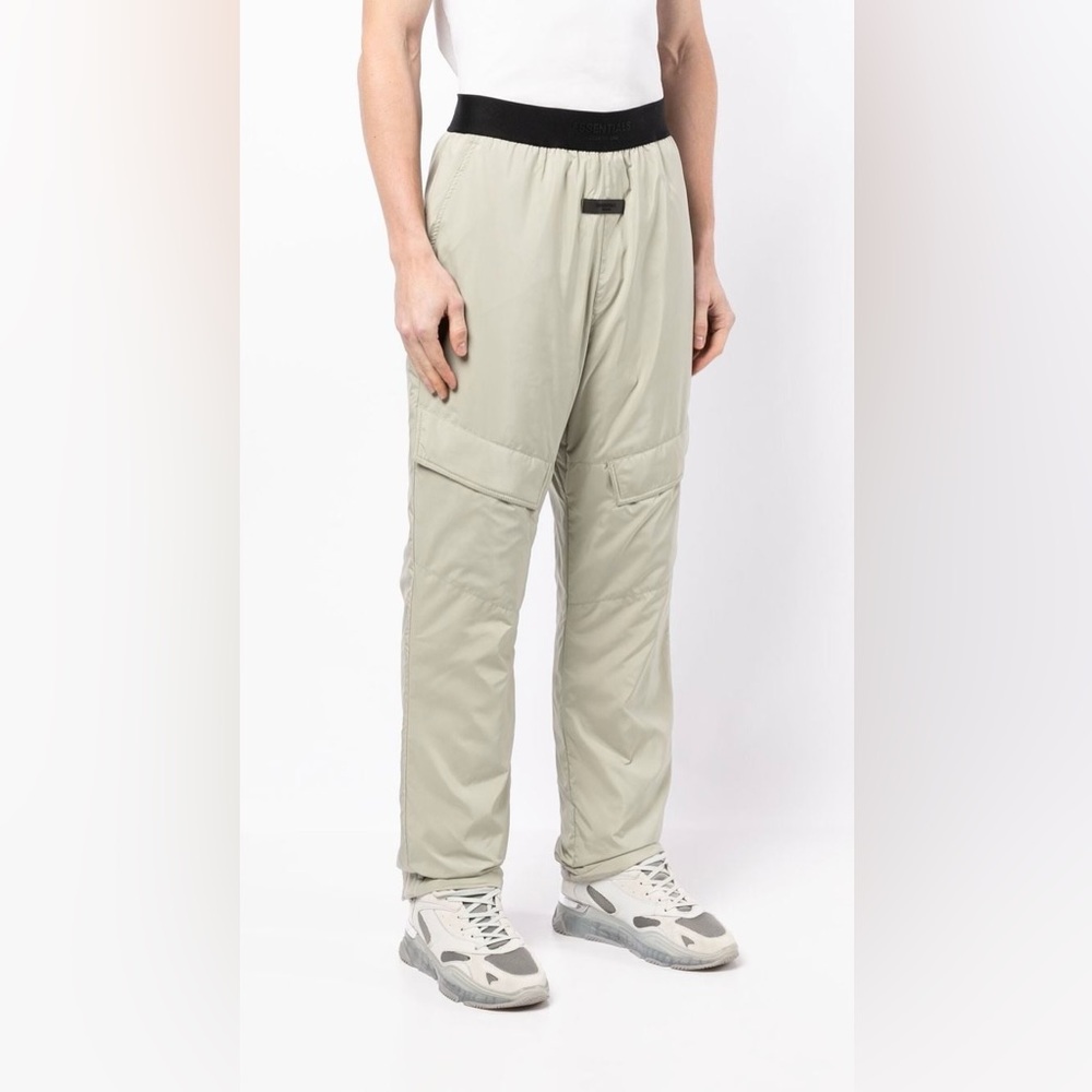 Essentials Men's Cargo Pants in Light Sage with Black Waistband